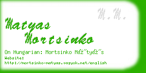 matyas mortsinko business card